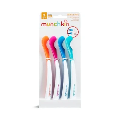 Abbildung von Munchkin Babylöffel mit Farbänderung, spülmaschinenfestes Plastikbesteck zur Beikosteinführung, Hitzeanzeige, für Babys &amp; Kleinkinder, BPA frei 4er Set