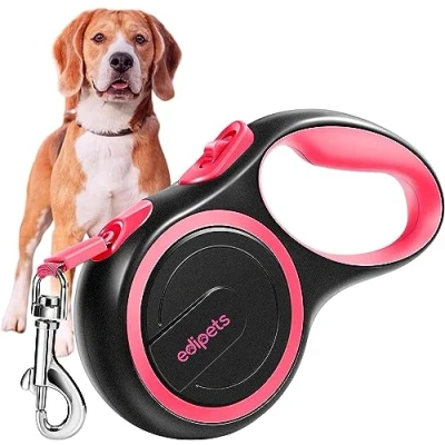 Abbildung von Edipets, Hundeleine, Ausziehbar, Einziehbar, 3, 5 und 8 Meter, Flexibles Band für Rechts Spaziergänge, Dog Leash, Rolleine, Flexileine, Retractable (Rosa, Meter