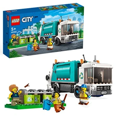 Abbildung von LEGO 60386 City Müllabfuhr, Müllwagen Spielzeug mit Mülltonnen für Kinder ab 5 Jahren, Lern und Sortierspielzeug, Serie Nachhaltiges Leben