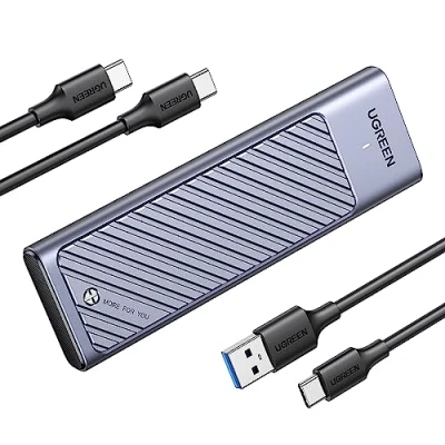 Abbildung von UGREEN M.2 NVMe SATA SSD Gehäuse USB 3.2 Gen 2 10 Gbps Aluminium M2 mit Kühlkissen für und von M Key/ M+B Key in 2280/2242/2230/2260, kompatibel 970 EVO Plus, Mac mini m4