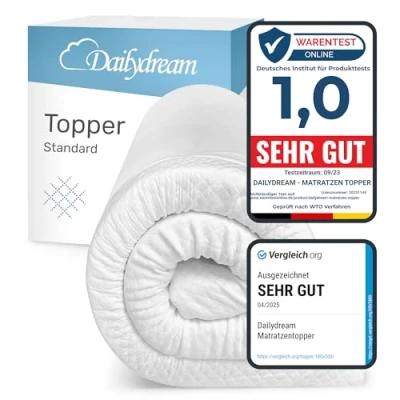 Abbildung von Dailydream viscoelastischer Matratzentopper “Model S“ mit Memory Foam Effekt, 90x200x3,5cm, Edition Standard