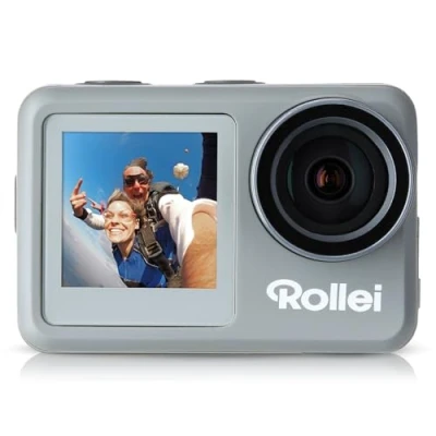 Abbildung von Rollei Action Cam 9s Plus I 4K 60fps Unterwasserkamera mit Selfie Display, Bildstabilisierung, Zeitraffer, Slow Motion, Loop Funktion Wasserdicht bis 10m, 65,5 x 43,8 26,5 mm