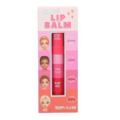 Abbildung von Depesche 13492 TOPModel Lippenpflege Stift Beauty and Me, Set aus 4 Farben in Rot und Rosatönen, mit Zuckerwatte Duft