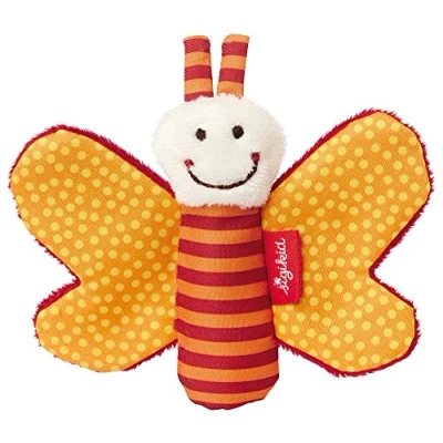 Abbildung von SIGIKID 41181 Greifling Schmetterling Red Stars Mädchen und Jungen Babyspielzeug empfohlen ab Geburt orange