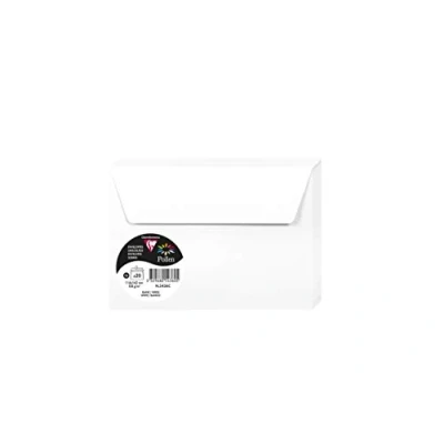 Abbildung von Clairefontaine 5436C Packung mit 20 Umschläge Pollen, Format C6, 114 x 162mm, 120g, ideal für Korrespondenz und Einladungen, Weiß, 1 Pack