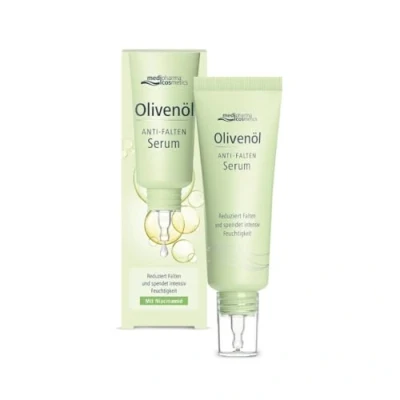 Abbildung von Olivenöl Anti Falten Serum von medipharma cosmetics I Reduziert &amp; spendet Feuchtigkeit Wirkt mit Soforteffekt Ultraleichte Formel für ein angenehmes Hautgefühl 30ml