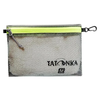 Abbildung von Tatonka Reißverschlusstasche Zip Pouch Flache Aufbewahrungs und Dokumententasche in verschiedenen Größen als Set durchsichtig, wasserfest robust , black, M (20 x 15 cm)