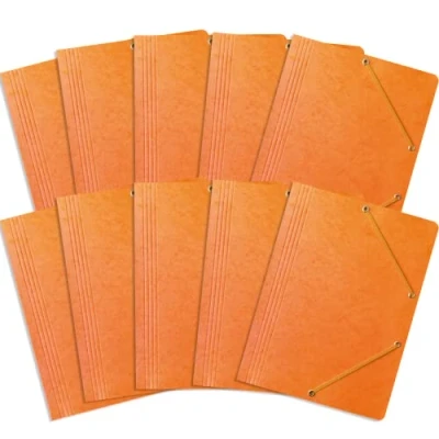 Abbildung von Einschlagmappe/Sammelmappe mit Gummi A4 Bantex, A4, 10 Stück Packung orange