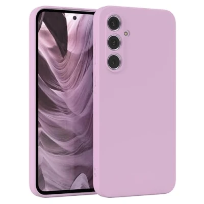 Abbildung von EAZY Case Silikonhülle für Samsung Galaxy A55 Hülle Silikon Violett weich stoßfeste Handyhülle Schutzhülle mit Kameraschutz Dünn Premium Schutz Cover TPU Phone Bumper in Flieder