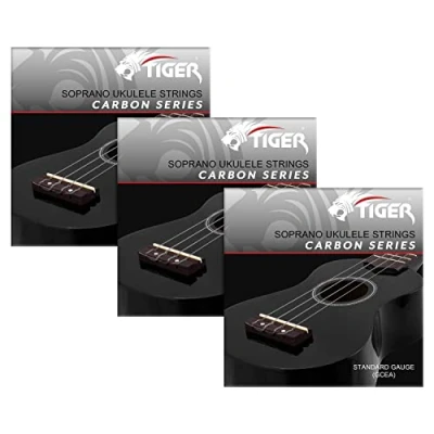 Abbildung von TIGER UAC14 CBN 3 Ukulelesaiten Set Carbon Schwarz für Sopran und Konzert Ukulelen Pack von