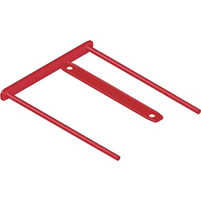Abbildung von Bankers Box Abheftbügel, BBD Archivclip mit 110 mm Armlänge und Deckleiste aus kunststoffbeschichtetem Metall Farbe: rot Packung 100 Stück
