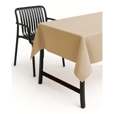 Abbildung von texpot Gartentischdecke 110 x cm in Sand mit Leinen Optik Lotuseffekt Fleckschutz Bügelfrei Tischdecke