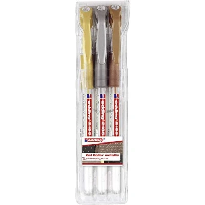 Abbildung von edding 2185 Gelroller gold, silber, kupfer (metallic) 3er Set 0,7 mm Gelstifte zum Schreiben, Malen, Mandala, Bulletjournal Gelschreiber, Gelmalstifte
