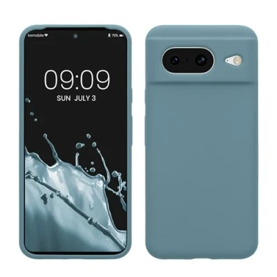 Abbildung von kwmobile Hülle kompatibel mit Google Pixel 8 Silikon Handy Case Handyhülle weiche Oberfläche kabelloses Laden Antique Stone
