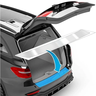 Abbildung von Auto Ladekantenschutz Folie für BMW X1 2 (II) F48 I 2015 2022 Stoßstangenschutz, Kratzschutz, Lackschutzfolie Transparent glänzend Selbstklebend