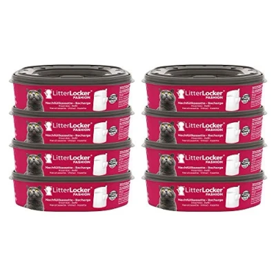 Abbildung von Litter Locker LitterLocker Fashion 8er Pack Original Nachfüllkassetten, erspart den täglichen Gang zur Mülltonne, sauber und geruchlos, Schwarz