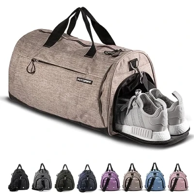 Abbildung von Fitgriff® Sporttasche &amp; Reisetasche für Damen und Herren mit Schuhfach Nassfach Tasche Sport, Fitness Reisen Trainingstasche, Gym Bag (Sand, S)
