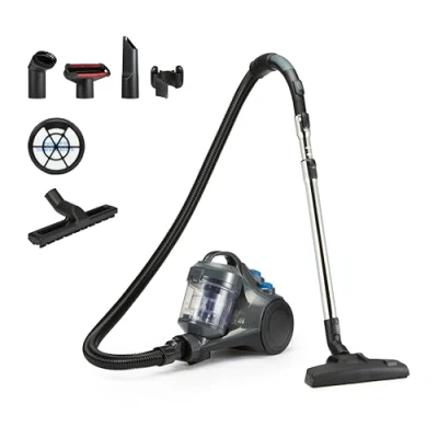 Abbildung von Amazon Basics Bodenstaubsauger ohne Beutel 1.3L Kompakt Leichtgewicht mit 3 Fach Aktionsdüse, HEPA Filter, 850W, für Teppich und Hartböden, Grau