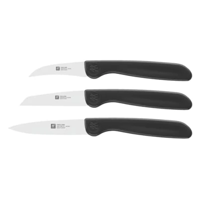 Abbildung von ZWILLING Twin Grip Gemüsemesser Set, 3 teilig, (Schälmesser 5 cm, 8 Spickmesser cm), Kunststoffgriff, Schwarz