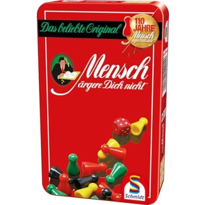 Abbildung von Schmidt Spiele 51204 Mensch ärgere Dich Nicht, Bring Mich mit Spiel in der Metalldose, Bunt