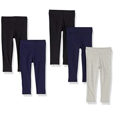 Abbildung von Amazon Essentials Mädchen Leggings, 5er Pack, Grau Meliert/Marineblau/Schwarz, 2 Jahre