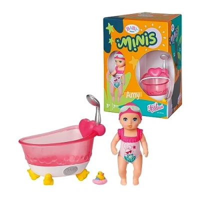 Abbildung von BABY born Minis Badewannen Spielset mit Puppe Amy und Ente, 906101 Zapf Creation