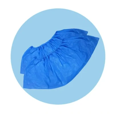Abbildung von AURMOO Schuhüberzieher, Überzieh einweg, 100 Stück CPE Einweg Schuhuberzieh, Einmal Schuhe Rutschfest und Wasserdicht(50 Paare, Blau)