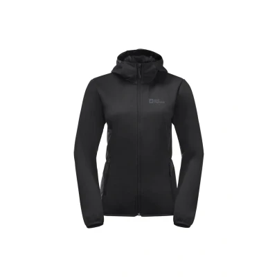 Abbildung von Jack Wolfskin Windhain Softshelljacke, Damen, Größe: Large, Black