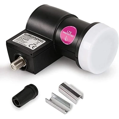Abbildung von [Test SEHR GUT *] GSS Single LNB für digital Satschüssel 1 Teilnehmer, Receiver 1fach Fach, mit LTE Filter Full HD, 4K, 0.1dB, Wetterschutzkappe, kälte &amp; hitzebeständig + Aufdrehhilfe
