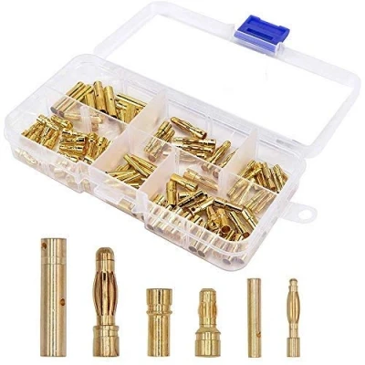 Abbildung von GTIWUNG 120 Stück 2mm 3,5mm 4mm vergoldete Bananenstecker Motor Elektronische Weiblich Männlich Stecker, 60Paar RC Brushless ESC Kugelstecker
