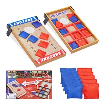 Abbildung von Relaxdays 10022795 Wurfspiel 2 in 1, Cornhole &amp; Tic Tac Toe, 10 Bean Bags, Geschicklichkeitsspiel, inkl. 1x Spielbrett, Indoor Outdoor, mehrfarbig, 4 x 29.5 51 cm