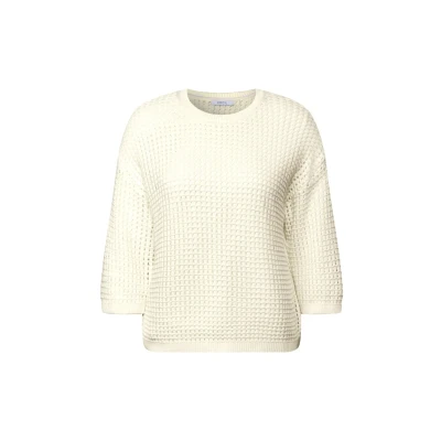Abbildung von Cecil IM HÄKELOPTIK Strickpullover, Damen, Größe: Large, Weiß