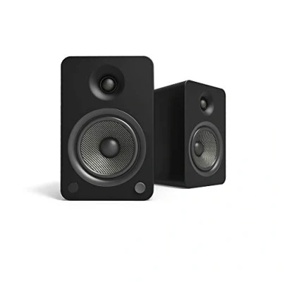 Abbildung von Kanto YU6 Powered Bookshelf Speakers with Bluetooth and Phono Preamp 5.25&quot; Kevlar Driver 200W Peak Power Pair Matte Black