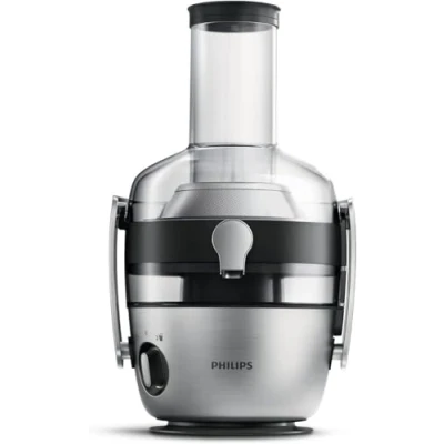 Abbildung von Philips Entsafter 1100W, 2L, HomeID Rezepte App, XXL Einfüllöffnung, QuickClean (HR1921/20), 25 x 43.2 29.6 cm, ‎Edelstahl