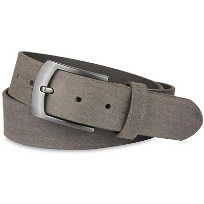 Abbildung von Frentree Ledergürtel aus echtem Büffelleder, MADE IN GERMANY, Gürtel für Damen und Herren, 3,8 cm breit, Grau