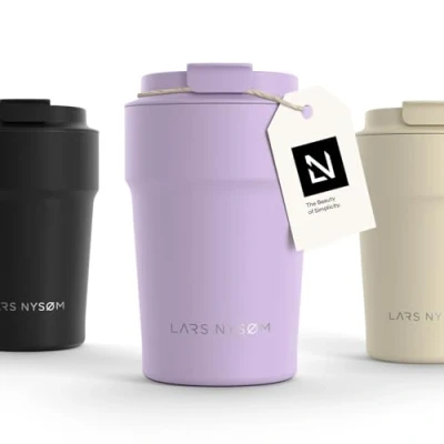 Abbildung von LARS NYSØM Thermo Kaffeebecher to go 380ml Travel Mug 0,38 Liter mit Isolierung Auslaufsicherer Edelstahl Thermobecher für Kaffee und Tee unterwegs Teebecher (Lavender Purple, 380ml)
