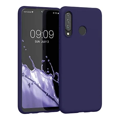 Abbildung von kwmobile Hülle kompatibel mit Huawei P30 Lite weiches TPU Silikon Case Cover geeignet für kabelloses Laden Deep Ocean