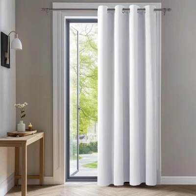 Abbildung von Deconovo Verdunkelungsgardine mit Kälteschutz Gardinen Wohnzimmer Vorhang Blickdicht Gardinen, 260x140 cm(HöhexBreite), Silber Grau, 1 Stück