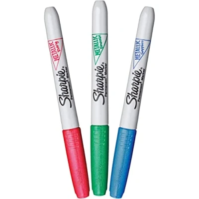 Abbildung von SHARPIE Metallic Permanentmarker feine Spitze Gemischte Farben 3 Stück