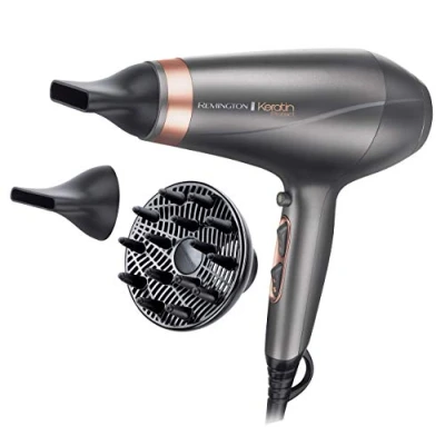 Abbildung von Remington Haartrockner Profi Ionen Keratin Protect (2200W, 150km/h, 3 Stylingaufsätze, angereichert mit und Mandelöl, Ionenpflege Anti Frizz, langlebiger AC Motor) AC8820