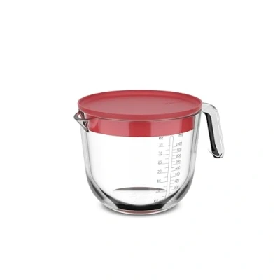 Abbildung von Mepal Glas Messbecher mit Deckel Chef it Leicht ablesbare, eingravierte Skala Mikrowellen &amp; Backofengeeignet (ohne Deckel) Hochwertiges Spülmaschinengeeignet 1000 ml Coral