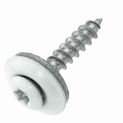 Abbildung von Spenglerschrauben Edelstahl A2 mit EPDM Dichtscheibe 15 mm 4,5 x 20 weiß RAL 9010 TX20, 100 Stück