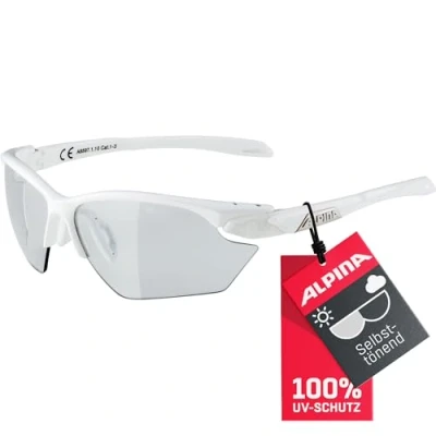 Abbildung von ALPINA TWIST FIVE S HR V Selbsttönende, Bruchfeste &amp; Beschlagfreie Sport Fahrradbrille Mit 100% UV Schutz Für Erwachsene, white gloss, One Size