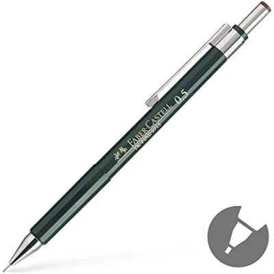 Abbildung von FABER CASTELL 136500 Druckbleistift TK FINE 9715, Minenstärke: 0,5 mm, Härtegrad HB, Schaftfarbe: grün, 1 Stück