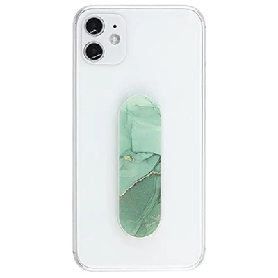 Abbildung von MOMOSTiCK Das Original! Smartphone Fingerhalter Handy Fingerhalterung Halter Ständer Griff Halterung Ring (Marmor Serie Grün)