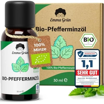 Abbildung von Emma Grün® Bio Pfefferminzöl Ätherisches Öl [100% NATURREIN] Peppermint Oil 30ml Zertifiziertes Lebensmittel Ätherische Öle Naturrein Essential Oils aus Griechenland