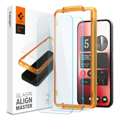 Abbildung von Spigen AlignMaster Schutzfolie kompatibel mit Nothing Phone (2a) Plus, (2a), 2 Stück, Kratzfest, 9H Härte Folie