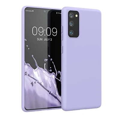 Abbildung von kwmobile Hülle kompatibel mit Samsung Galaxy S20 FE weiches TPU Silikon Case Cover geeignet für kabelloses Laden Pastell Lavendel