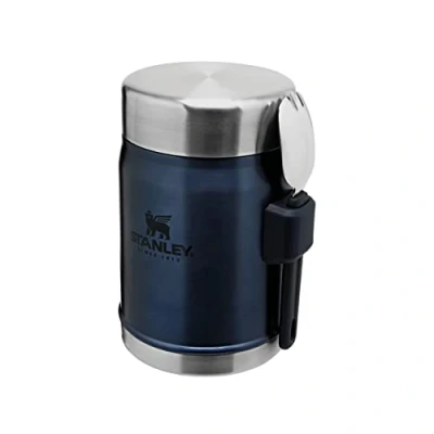 Abbildung von Stanley Classic Legendary Thermobehälter Für Essen Mit Göffel 400 ml Hält 7 Stunden Heiß Oder Kalt Edelstahl Warmhaltebehälter BPA Frei Spülmaschinenfest Nightfall