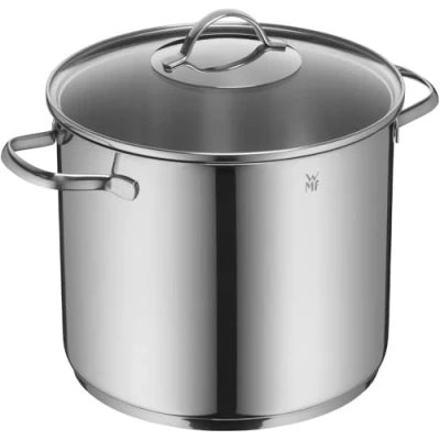 Abbildung von WMF Provence Plus Gemüse Suppentopf Induktion 24cm, Glasdeckel, Kochtopf groß 8,8l, Cromargan Edelstahl poliert, unbeschichtet, backofengeeignet